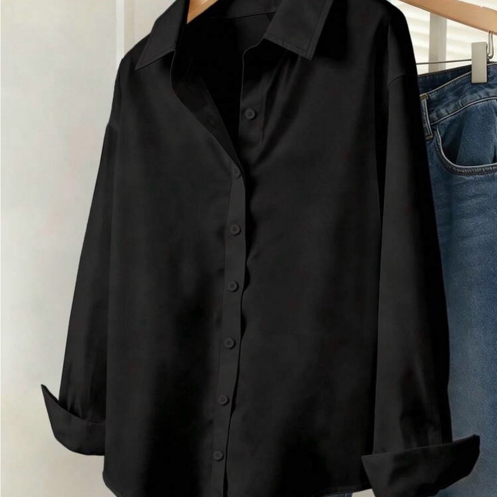 Black Button-Down Shirt